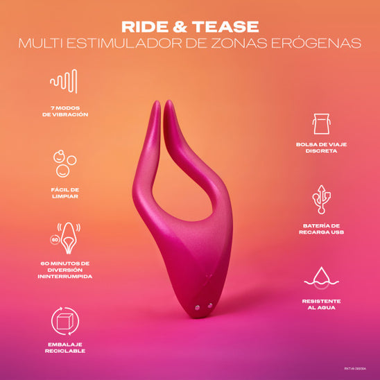 RIDE & TEASE Vibrador Estimulador Multi Uso